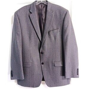 Lauren Ralph Lauren Blazer Sport Coat 44R Gray Wool Tweed Suit Jacket 2 Button